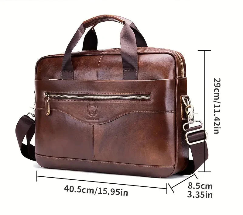Leather Briefcase Crossbody Bag | Kaelen