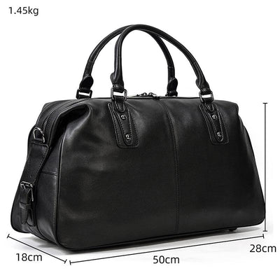 Black Leather Holdall | Zion