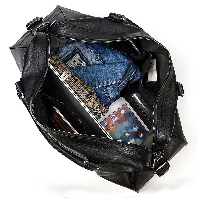 Black Leather Holdall | Zion