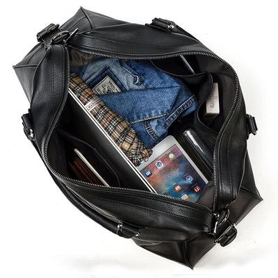 Black Leather Holdall | Zion